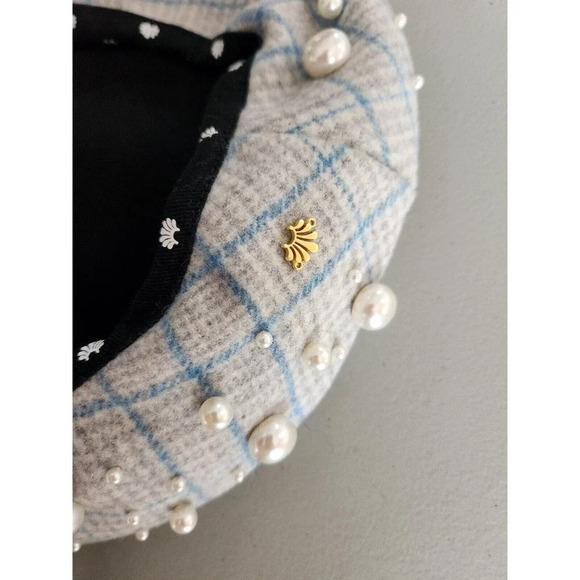 NWT Lele Sadoughi Fuax Pearl Embellished Beret One Size main image 3